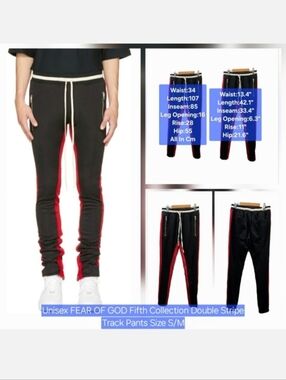 Unisex FEAR OF GOD Fifth Collection Double Stripe Track Pants Size S/M
